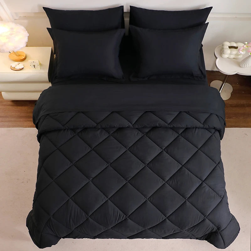 7-Piece Mattress Topper Comforter and Pillowcases Flat Sheet Set Premium Bedding for Comfort and Relaxation