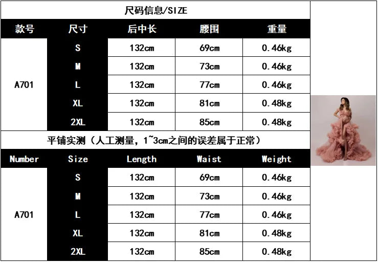 Pregnant Women Wedding Dress Low-cut Long Tail Gauze Maternity Dresstulle Ruffle Maternity Robe Photo Shoot Dress