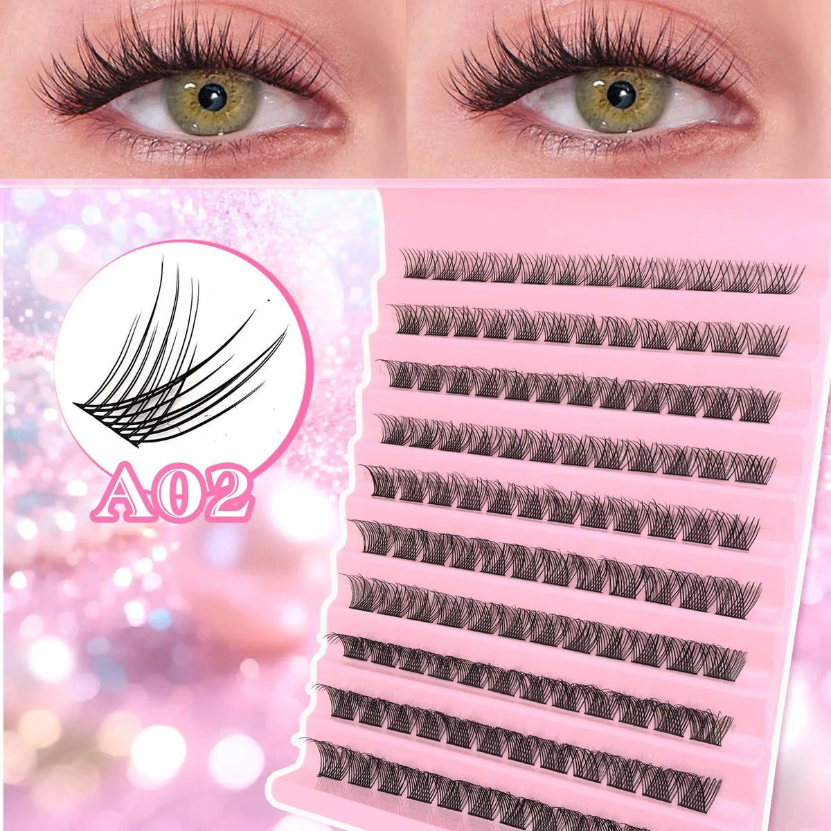 Fluffy 3D Cluster Lashes Super Matter Black Smoothest Mink 0.07mm Thickness Black Cotton Band Semi-Hand Made Eyelash Extension