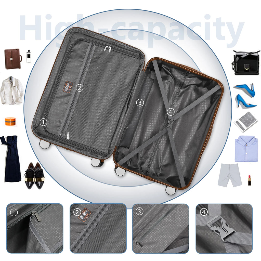 Elegant Black Design Luggage Set 6 Pcs ABS Hard Shell Suitcases with TSA Locks China Factory High Quality Products for Travel