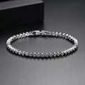 LUOTEEMI Wholesale Luxury Rhodium White Plated Genuine Round Clear CZ Bridal Wedding Women Tennis Chain Bracelet