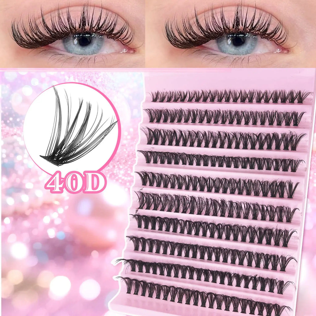Fluffy 3D Cluster Lashes Super Matter Black Smoothest Mink 0.07mm Thickness Black Cotton Band Semi-Hand Made Eyelash Extension