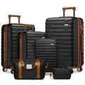 Elegant Black Design Luggage Set 6 Pcs ABS Hard Shell Suitcases with TSA Locks China Factory High Quality Products for Travel