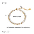 New Trendy Tarnish Free Luxury 18K Gold Plated Stainless Steel Oval Cubic Zircon Micro CZ Tennis Chain Bracelets for Women